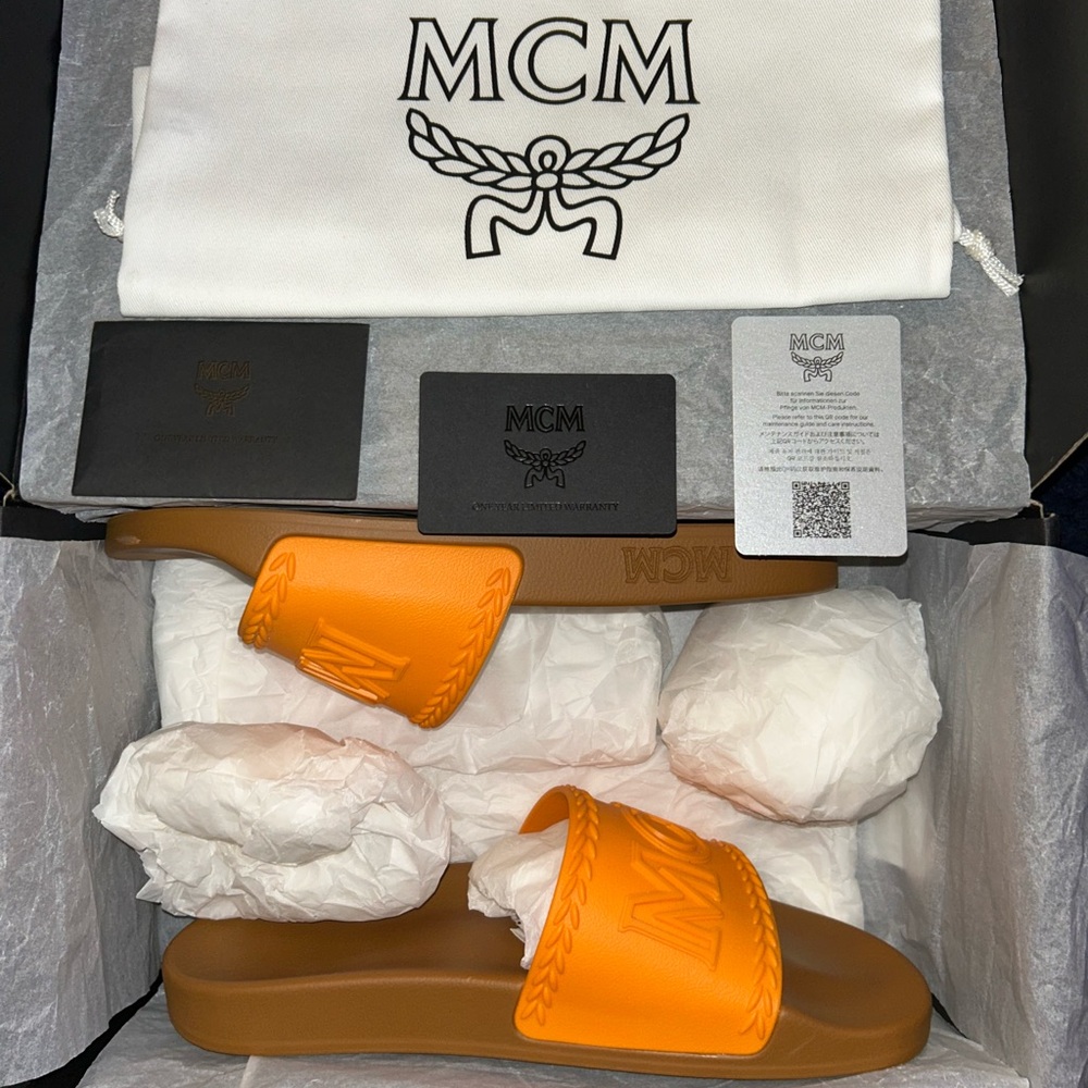 MCM Men's Bright Orange Sandals